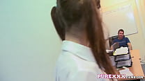 Pigtailed Skinny Babe Mishka Devlin Giving Blowjob And Getting Tight Cunt Pounded In The Classroom